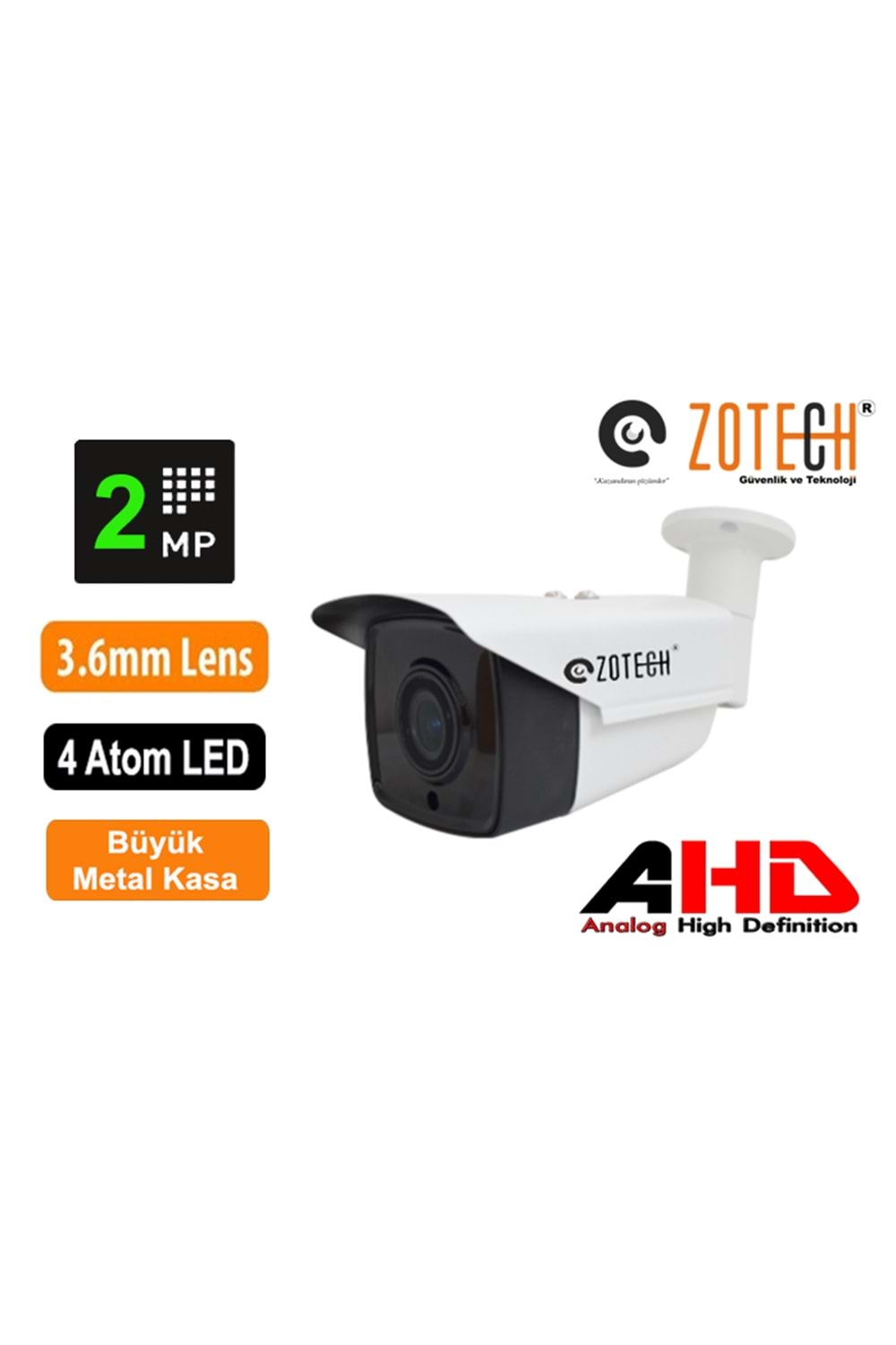 Zotech ZT-HK204HD 2MP 4 King Led 3.6mm Ahd Kamera(80Mt)