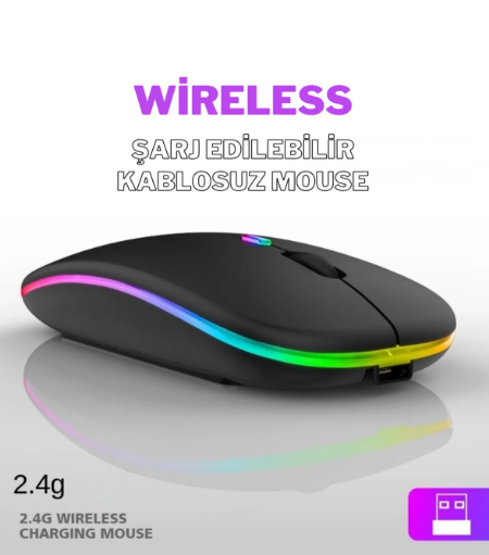 X1 RGB USB Şarj Edilebilir Wireless 2.4Ghz Kablosuz Mouse